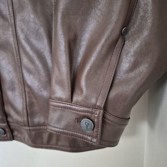 Anthropologie Pilcro Weston Faux Leather Boyfriend Jacket Brown - Picture 10 of 13
